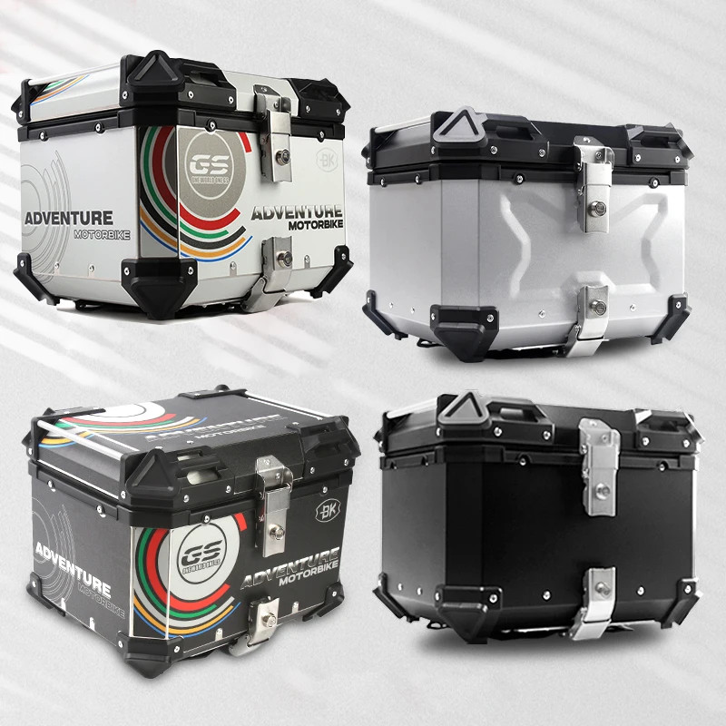 Universal Motorcycle Aluminum Box 65L Motorcycle Rear Trunk 55L Moto Top Box 45L Motorcycle Tail Bo