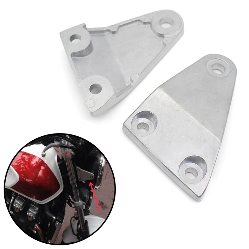 2Pcs Motorcycle Headlight Lamp Mount Bracket for Honda CB1300/CB400 Silver