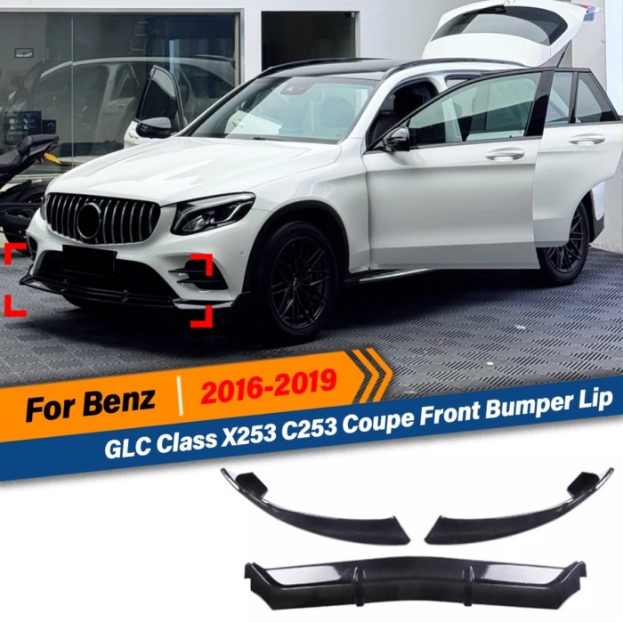 For Mercedes Benz X253 W253 COUPE GLC200 260 300 2016 2017 2018 2019 BRABUS Style Front Bumper Lip