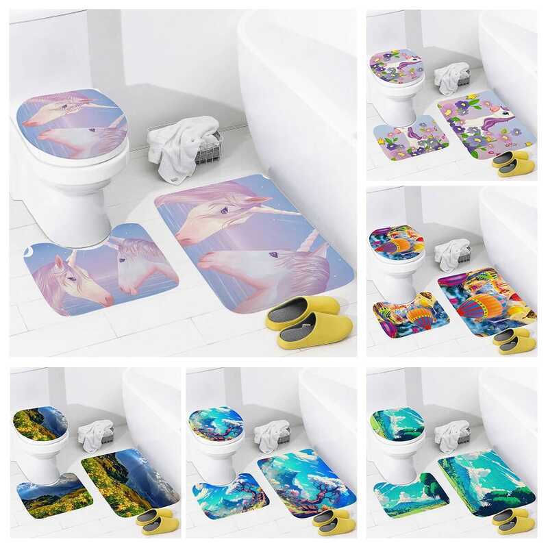 C Home Bathroom Or Mats Colorful Animals Bath Foot Mat Modern Bathroom Accessories Rug Toilet Mat B