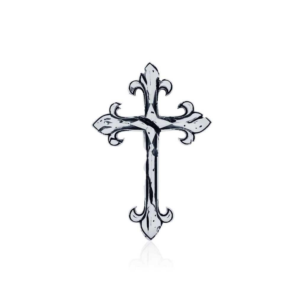 AKE AKE The Unbroken Crest pendant จี้สร้อยคอเงินแท้925 แกะมือขัดเงาลงดำ "Unbroken Cross"