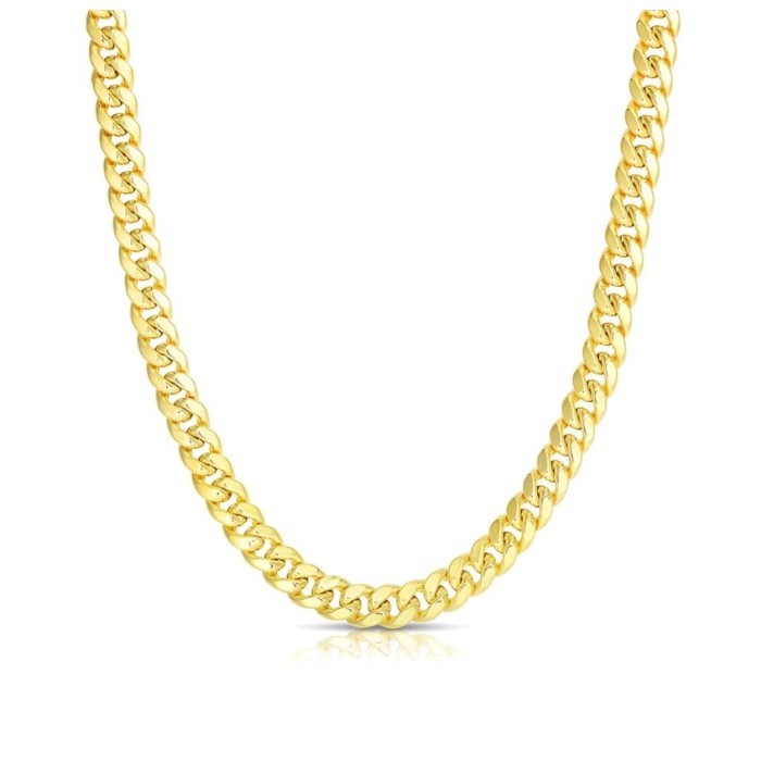 Nathalias NY สร้อยคอทองคำแท้14K ไมอามี่คิวบาน 6.10 mm  Miami Cuban Semi Solid Chain in 14k Yellow G