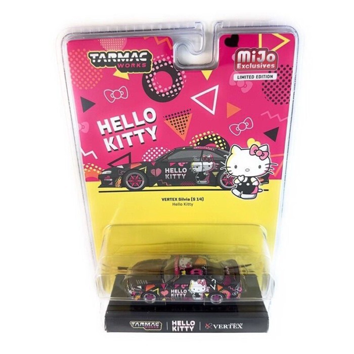 Ready Stock Ready Stock TW 1: 64 Hello Kitty Nissan Silvia S14 โมเดลรถอัลลอย