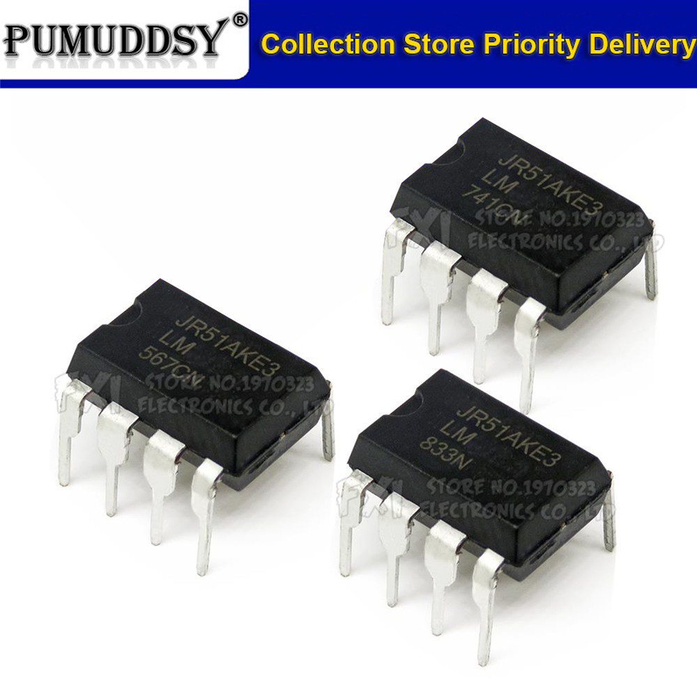 10PCS LM833N LM833 LM567CN LM741CN LMC555CN LMC555 LM741 LM567 DIP ใหม่เดิม