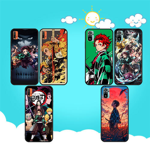 นุ่มสีดํา Huawei Y5P Y6P Y7A Y8P Y9A Y6 Y6 Prime Anime Demon Slayer เคสโทรศัพท์
