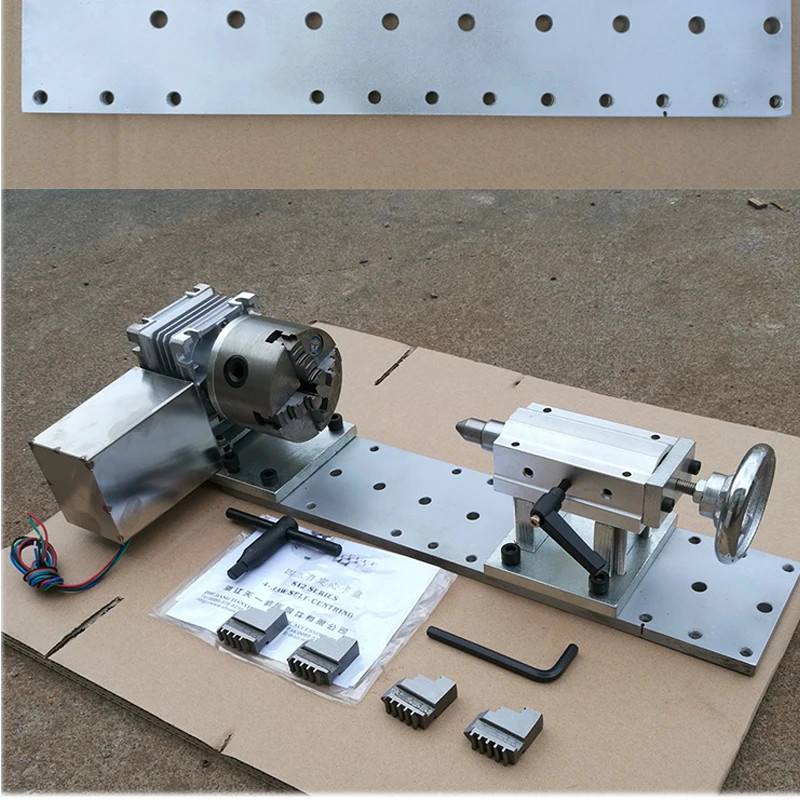 CNC Engraving Machine Rotation Axis A Axis Fourth Axis Tailstock with 3/4 Claw 80/100/130MM Chuck f