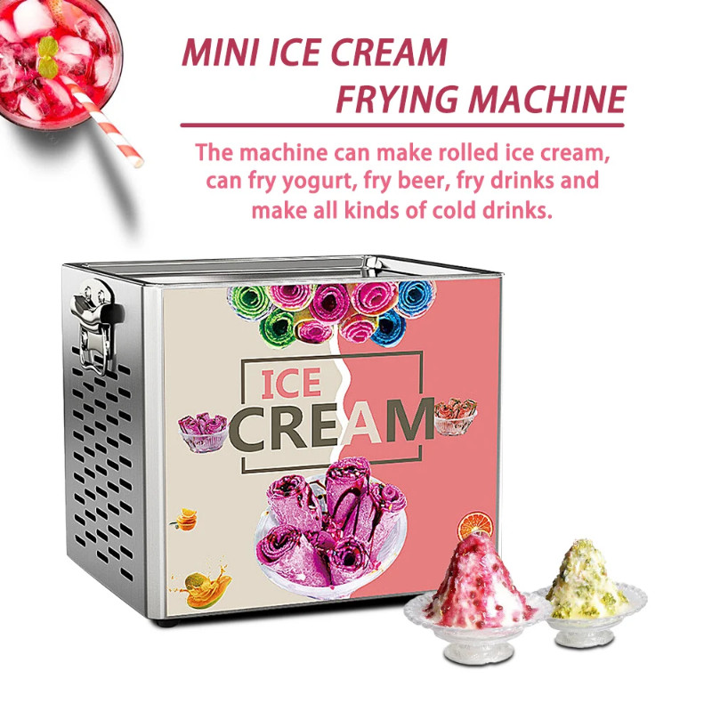 Stir-Fried Rolled Ice Cream Fried Yogurt Fruit Smoothie Machine Freezer Tabletop Fried Ice Cream Ro