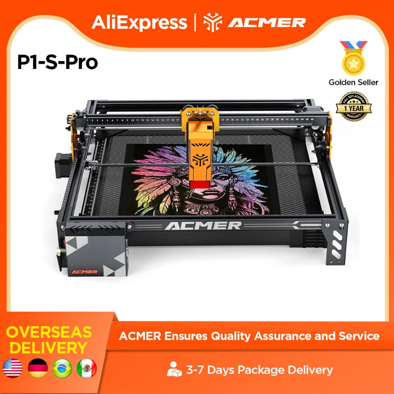 ACMER Laser Engraver P1 S pro 6W with WIFI APP 72W Laser Cutting Machine For Acrylic Wood Panel Woo