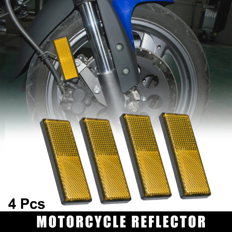 Motoforti 2/4pcs M5x0.8 Warning Strip Tape Reflective Sticker Plastic Universal Screw Mount Reflect