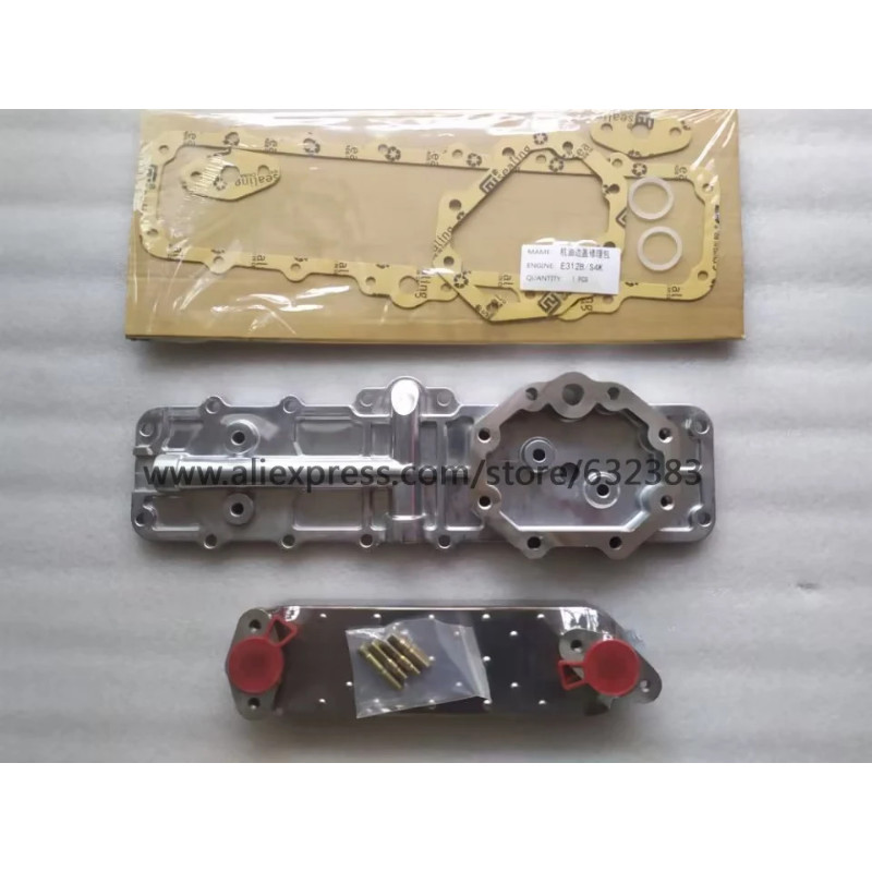 Engine Oil Cooler Cover Oil Cooler Core Fit For CAT E110 120B E312C S4K S4K-T Excavator