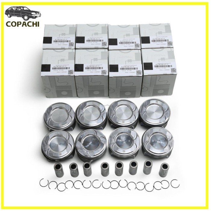 8pcs Pistons&Rings Set+0.5mm A2780302317 For Mercedes-Benz W222 W166 W221 4.6L 4.7L M278 Engine Car