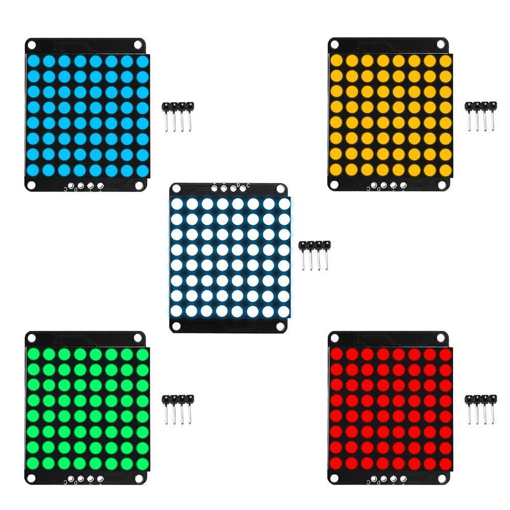 HT16K33 I2C LED driver 8X8 matrix Commonal cathode LED dot matrix โมดูลแสดงผล 4Pin พินงอ แดง เขียว ข
