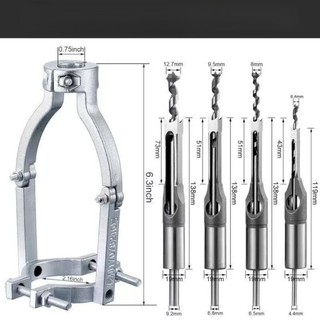 Square Hole Drill Open Tenon Bracket Square Hole Drill Fixed Bracket Hand Electric Drill Bracket Square Hole Drill Set Woodwork
