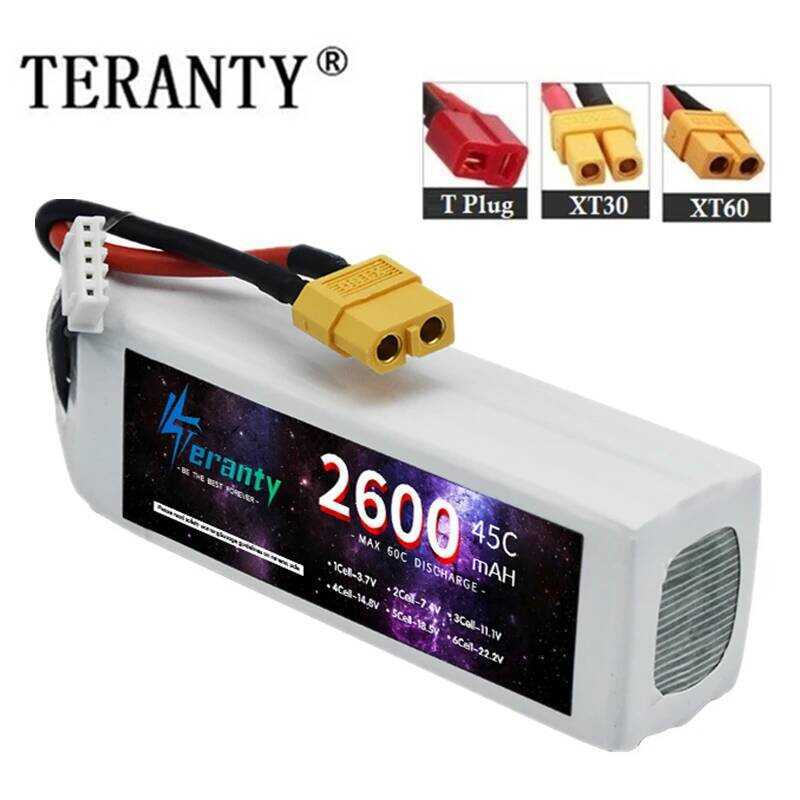 RC แบตเตอรี่ 1/3 ชิ้น 4S 45C 2600mAh 14.8V Lipo พร้อมหัวต่อ XT30/XT60/Deans T สำหรับเฮลิคอปเตอร