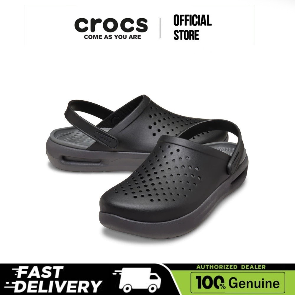 【100% Genuine】Crocs InMotion Clog Black Grey Flat Sandals
