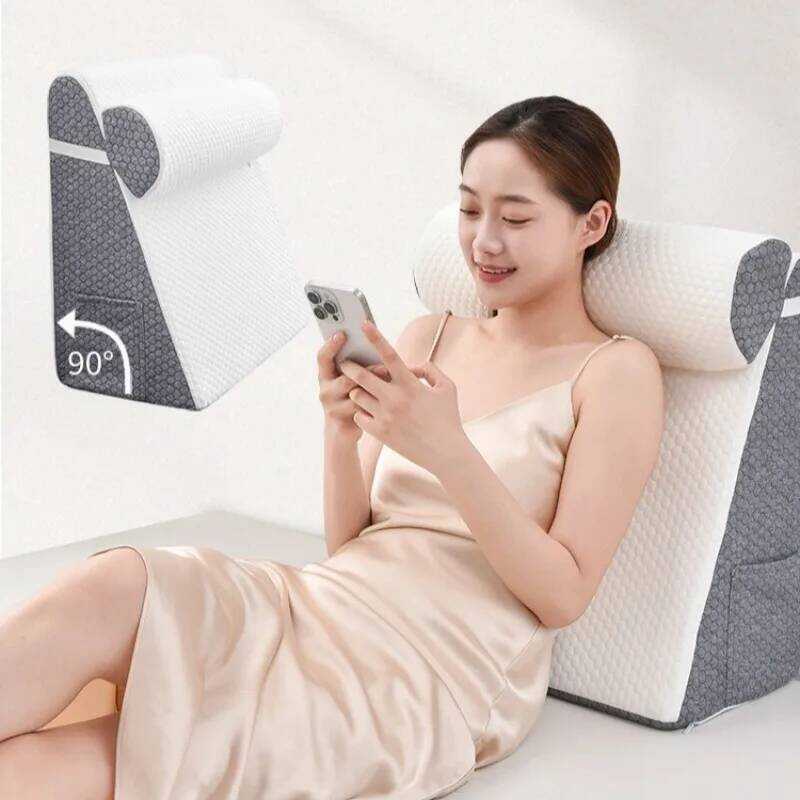 C Bed Wedge Pillow For Sleeping Memory Foam Triangle Pillow High Density Memory Foam Breathable Fab