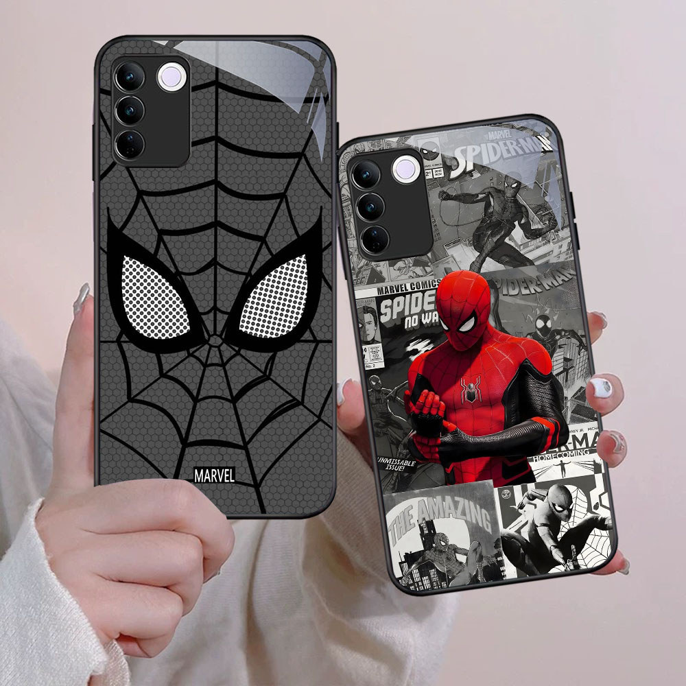 FB-47 Spider Man HD แก้วกรณีปลอก Kaca สําหรับ VIVO T3 V30 V23E V29E Y100 V23 V29 V27 Pro Lite 5G