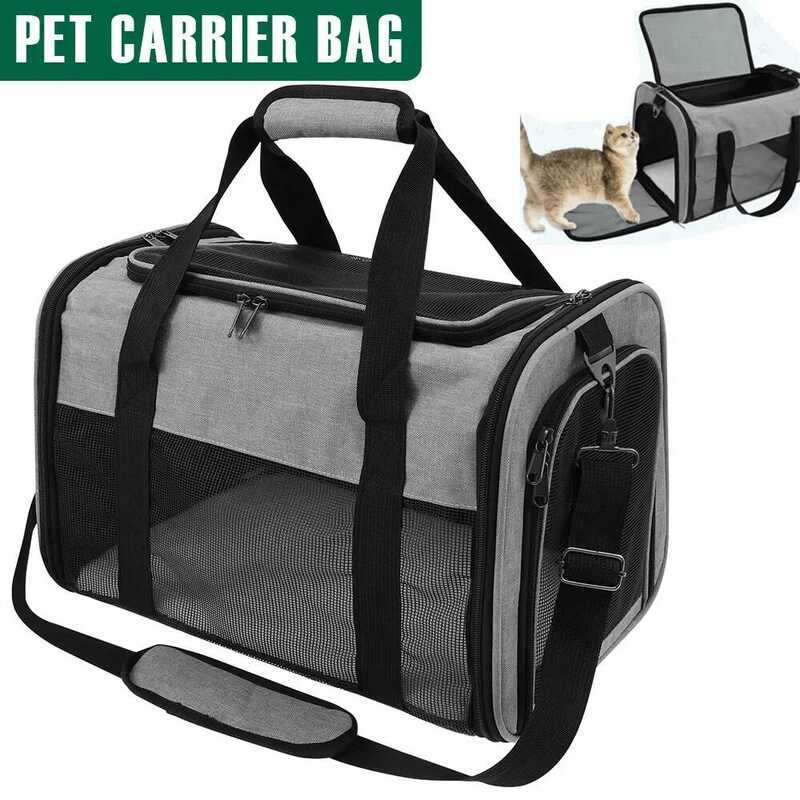 C Portable Pet Carrier Oxford Cloth Breathable Cat Carrier With Shoulder Strap Pet Plies Cat Carrie