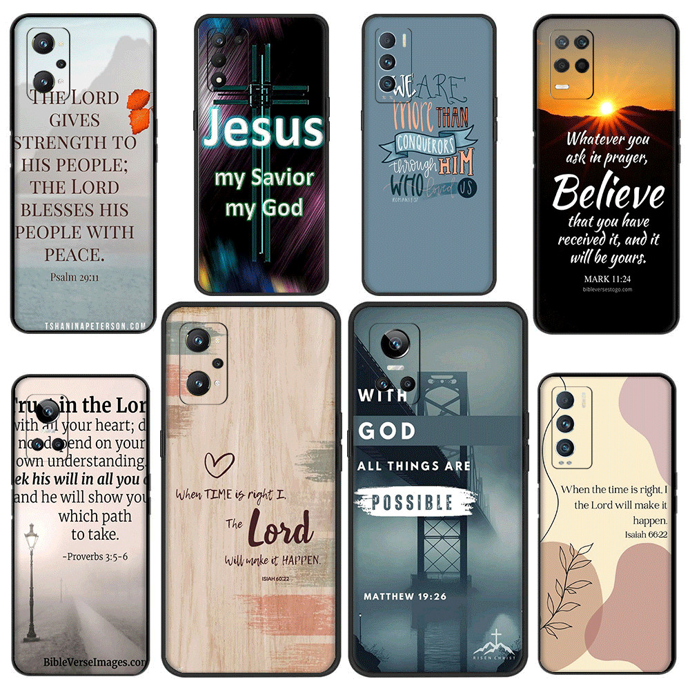 สําหรับRealme 8S 8i 9i 9 10 Pro Plus 12 12X TPUเคสโทรศัพท์นุ่มฝาครอบป้องกันคําคมสร้างแรงบันดาลใจจากพ