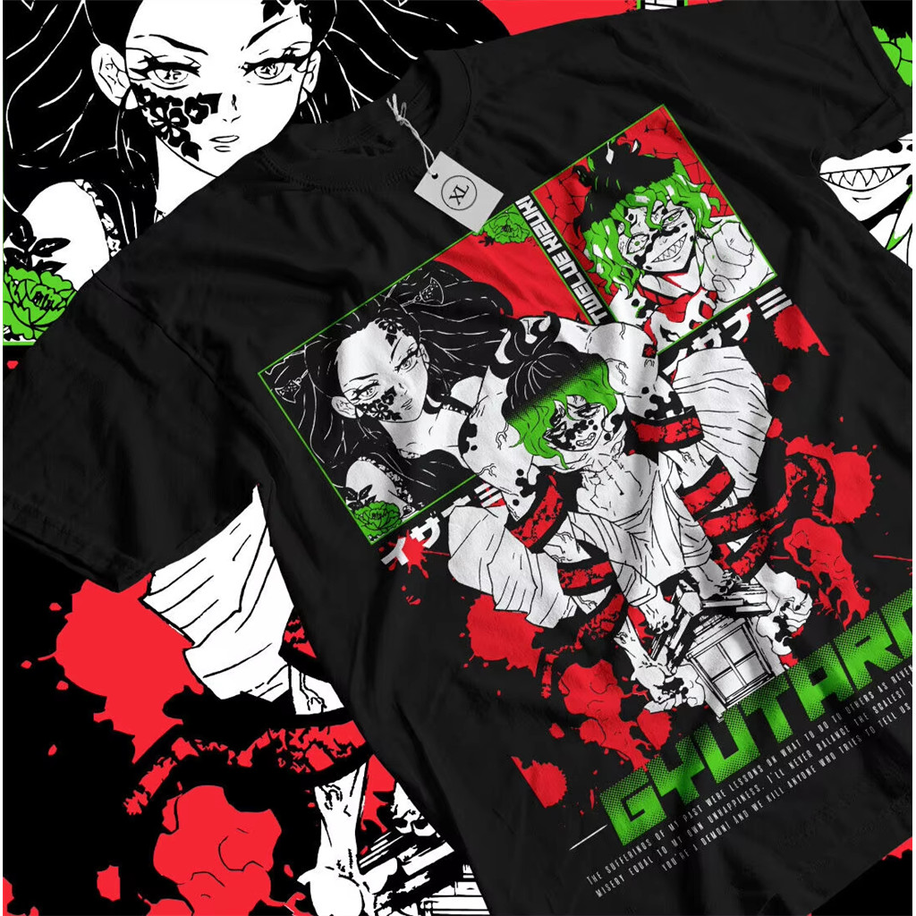เสื้อยืด Gyutaro daki เสื้อนักฆ่าปีศาจ Kawaii Anime Horror Gift Shirt ทุกขนาด
