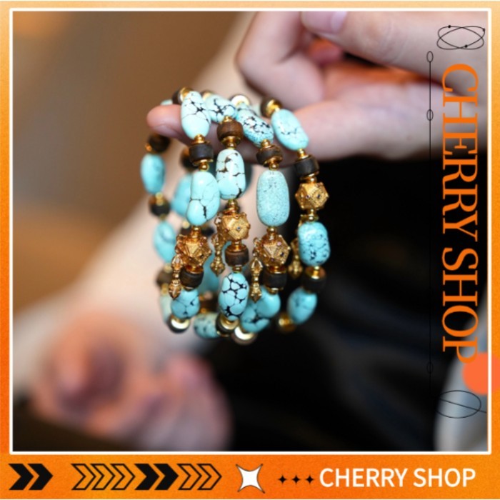 Turquoise bracelet/vintage bracelet/silver version design 10-18MM