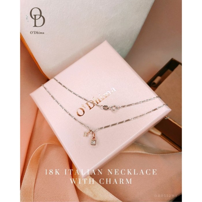 O'Dhima  สร้อยคอเพชรทองขาว18K WG2.02g.ความยาว 16นิ้ว  (OR0552)
