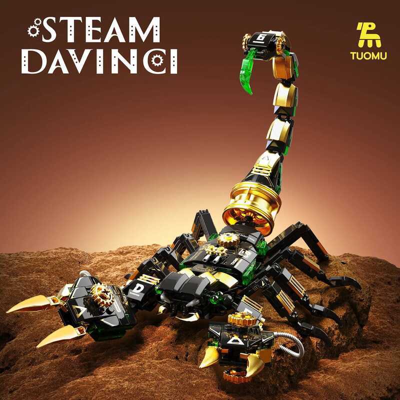 C 502Pcs Building Bloc Scorpion Biomimetic Nical Biology Davinci Animal Model Assembg Owl Toy Steam