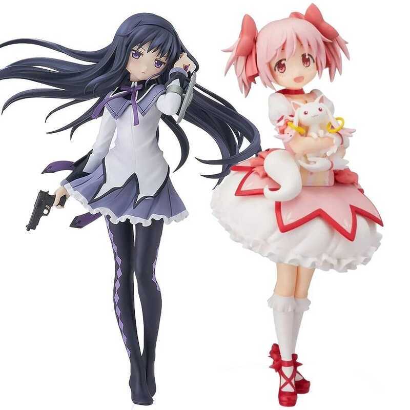 C 22Cm Puella Magi Madoka Magica Anime Figure Kaname Madoka Action Figure Kawaii Akemi Homura Fig P
