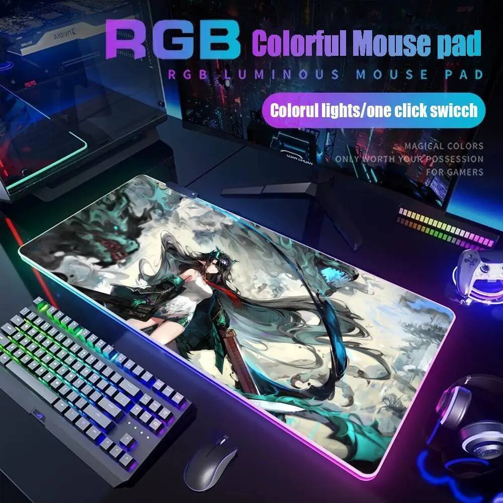Arknights Dusk Mouse Pad Gamer Rgb โต๊ะด้านหลัง Led Mousepad Setup อุปกรณ์เสริมสําหรับเล่นเกม Deskma