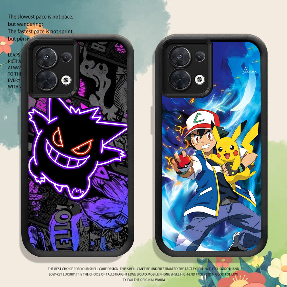 เคสสําหรับซิลิโคนสีดํา OPPO A77s A92 A77 A9 A76 A91 A78 2020 5G FB-35 Pikachu Pokemon