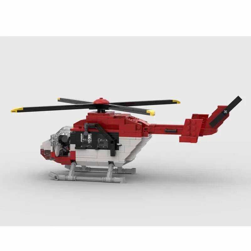 C Helicopter Bk117 Rescue Aircraft Assembly Model 468 Pieces Birthday Christmas Toy Gift Moc-237605