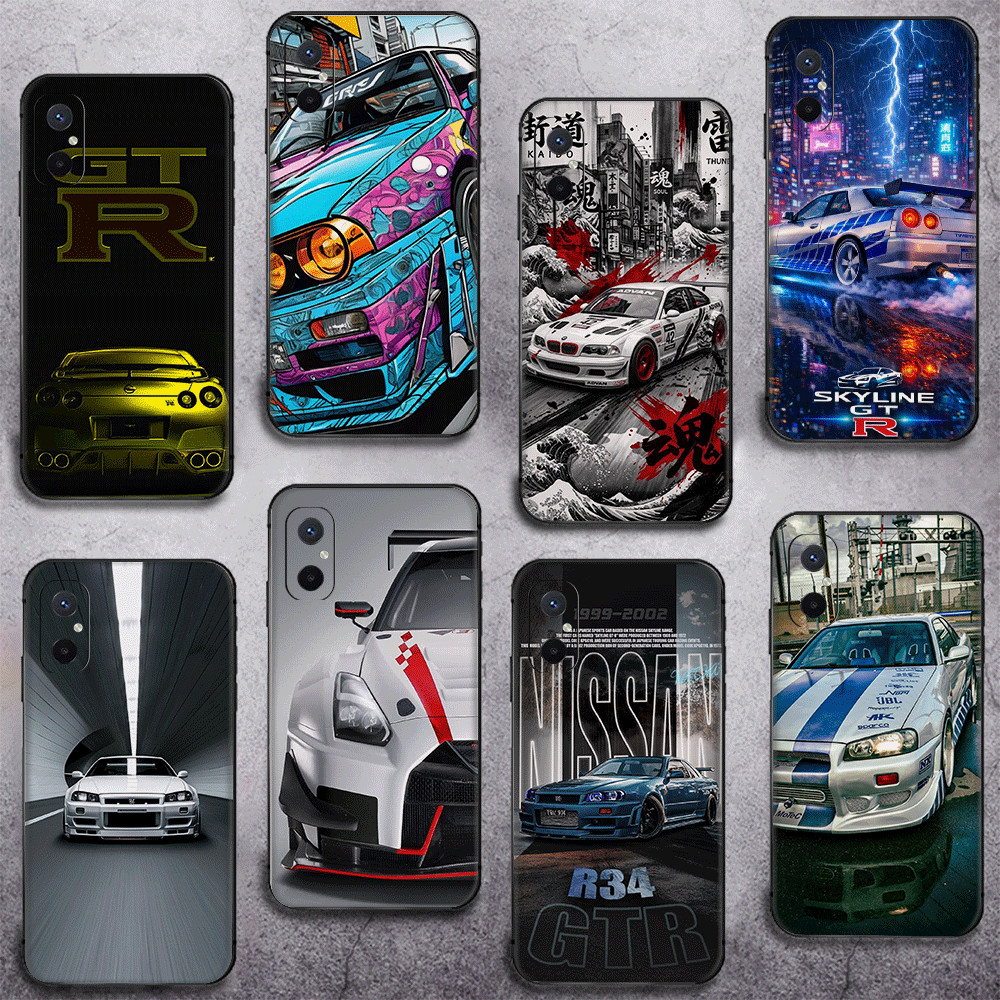 สําหรับ Redmi หมายเหตุ 7 8 9 10 4G Pro Max 8T 9S 9T TPU เคสโทรศัพท์นุ่มฝาครอบป้องกัน Skyline GTR R34