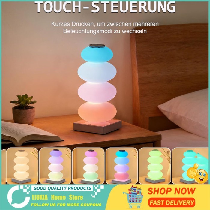 โคมไฟตั้งโต๊ะ นํา หลากสี 16 สี RGB ปรับออกแบบได้ สําหรับห้องนอน ร้านอาหาร บาร์ แสงอารมณ์