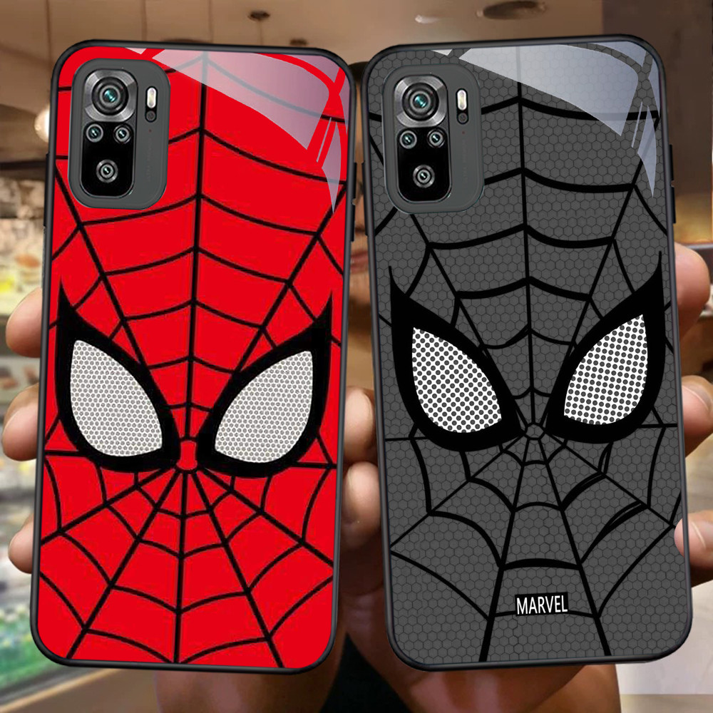 FB-47 Spider Man HD Glass Case Casing Kaca สําหรับ Samsung Note S24 A16 A06 J6 A26 A56 S25 9 FE Plus