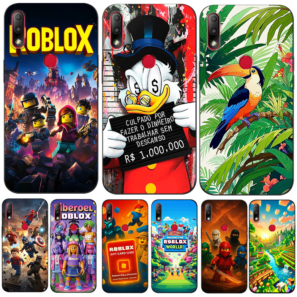 สําหรับ ASUS Zenfone max ZB634KL เคสโทรศัพท์ฝาหลังซิลิคอนสีดํา Tpu Roblox Scrooge McDuck bird ตลก