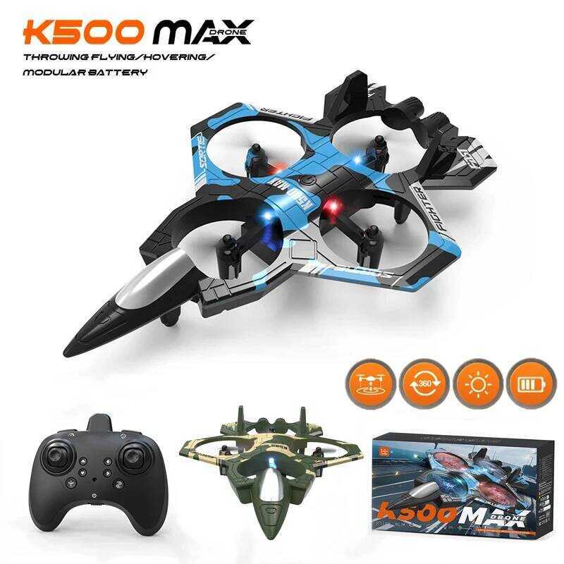 C K500 MAX RC Plane Fighter 2.4G Remote Control Stunt Glider 360 ° Rolg Flight Flying EPP Foam Airp