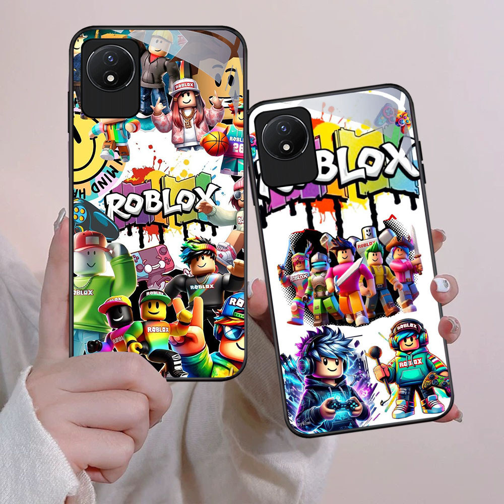 FB-42 Roblox หุ่นยนต์บล็อก HD แก้วกรณีปลอก Kaca สําหรับ VIVO V17 Y200 V5 Y02A V19 Y81 Y200E Y02 Y66 