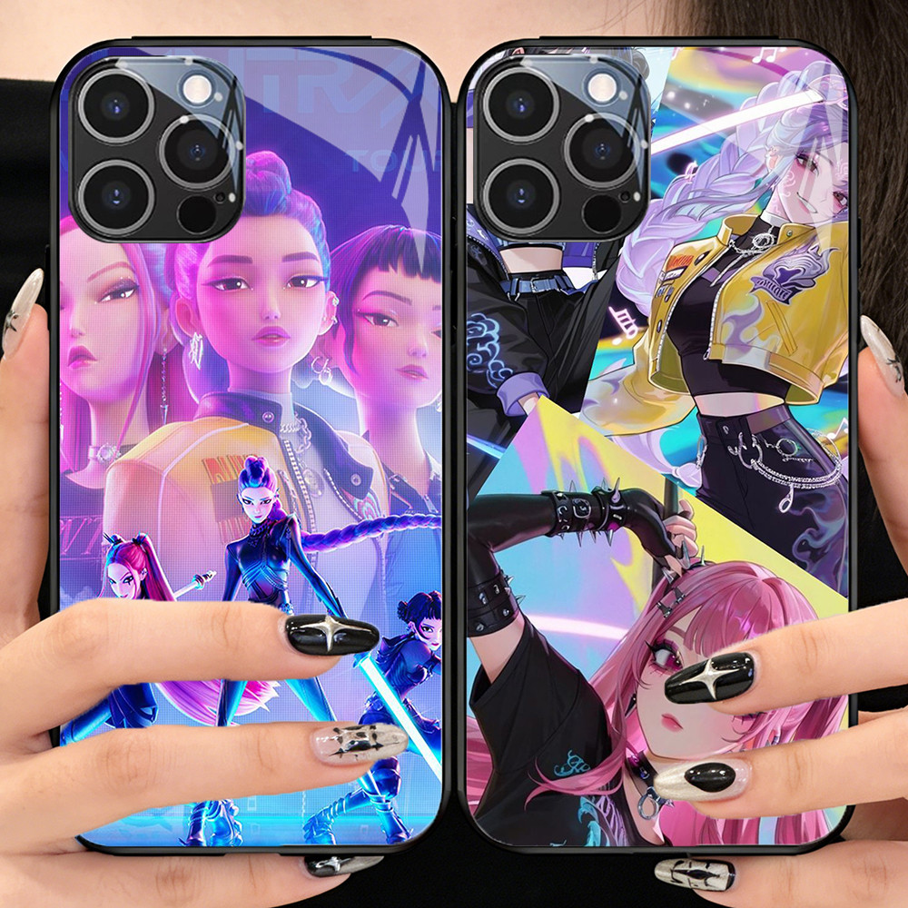 O-13 Demon Hunters เคสโทรศัพท์กระจกนิรภัย iPhone 15 14 Plus Pro Max