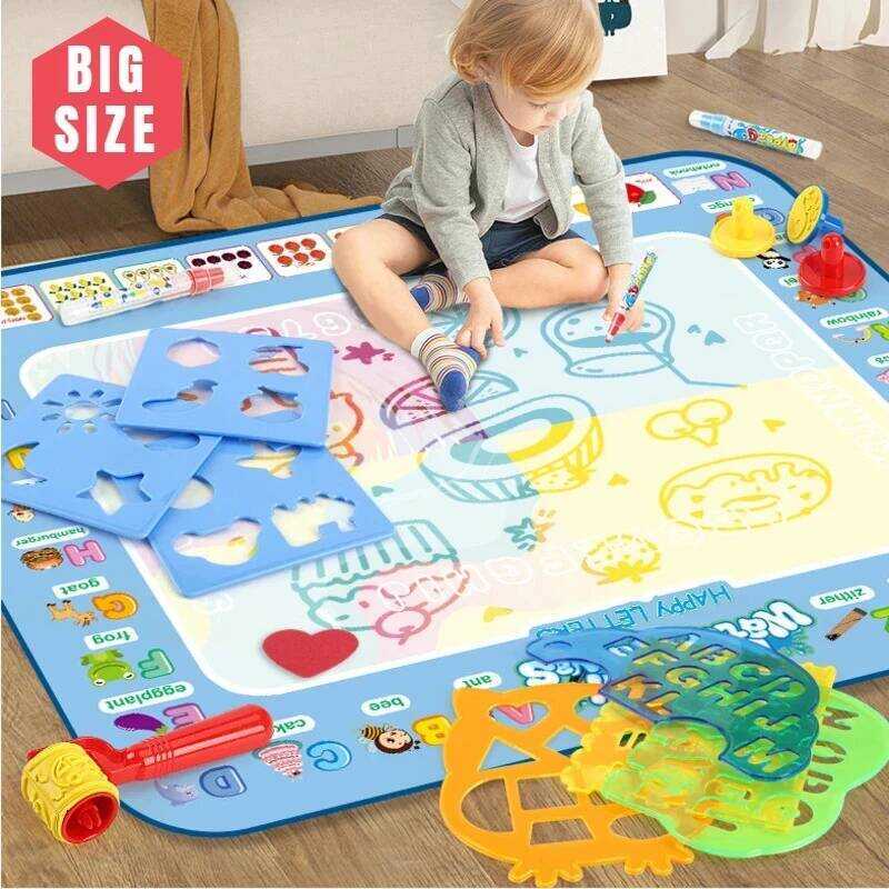 C 100X80cm Water Doodle Mat Magic Drawing Doodg Mat Coloring Mat Drawing Board Eduional Toys For 2-