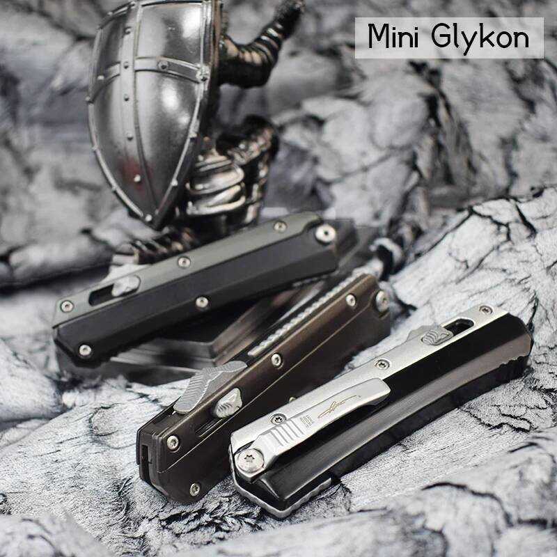 C Micro Mini Glykon OTF Knife Tech Pocket Knives D2 Blade Outdoor Camping Self Defense Zinc Aluminu
