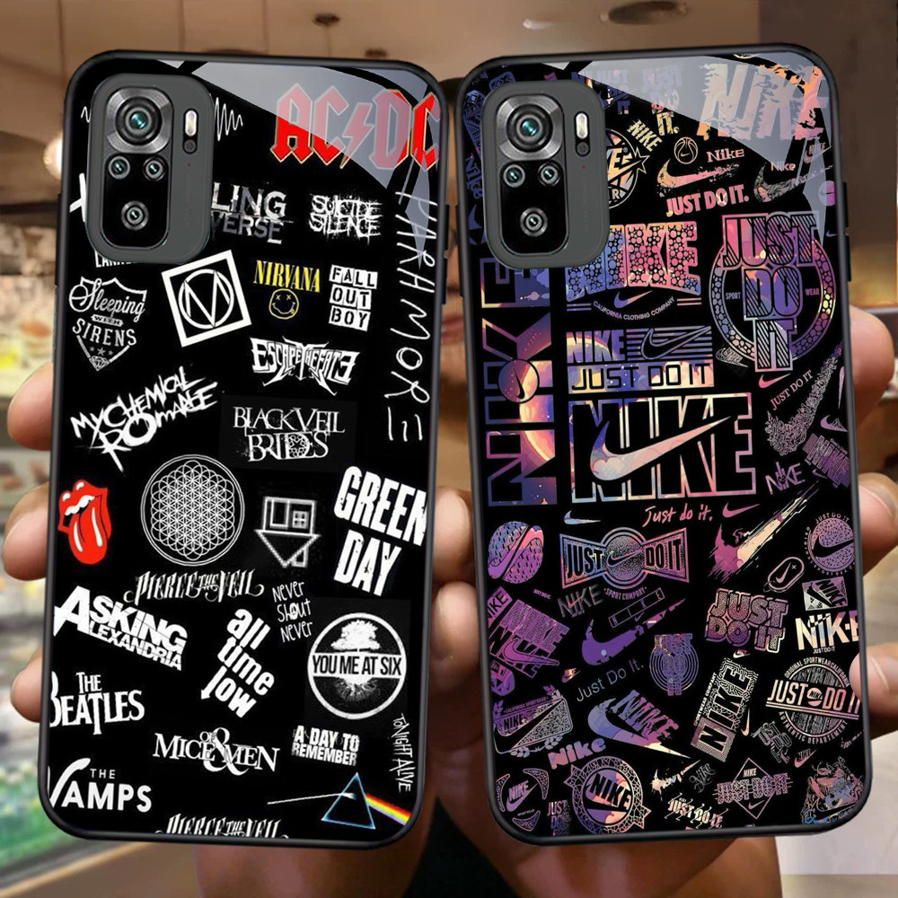 FB-43 ROCK Rock HD Glass Case Casing Kaca สําหรับ Samsung Note S24 A16 A06 J6 A26 A56 S25 9 FE Plus 