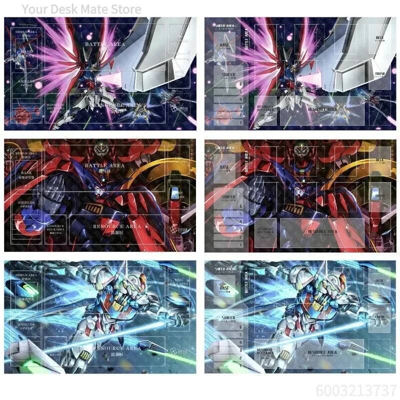 Gundam Card Battle ผู้เล่นเดี่ยว Playmat GCG NoSeamEdge Diy Fan Master Gundam Trading Card Game Rubb