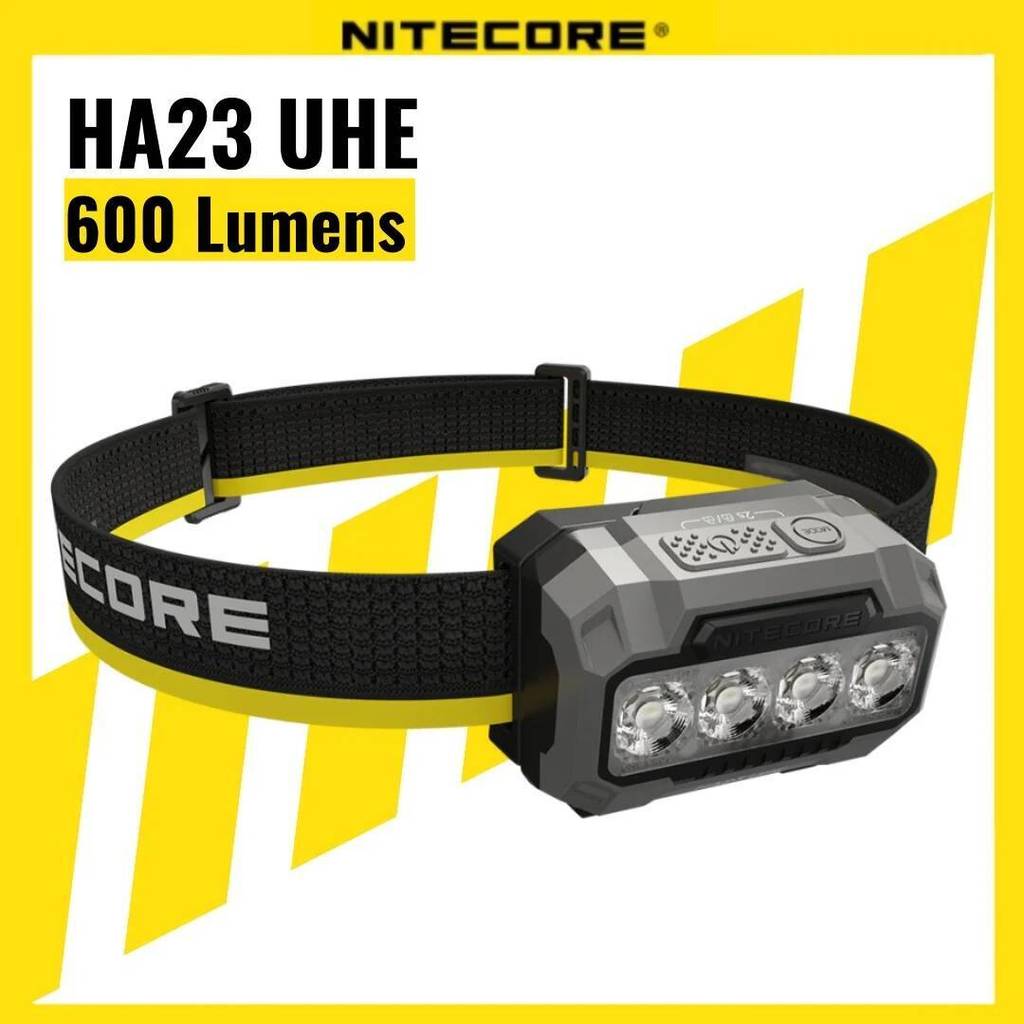 NITECORE HA23 UHE ไฟหน้าแคมป์ปิ้ง ไฟหน้ากันน้ํา ไฟตกปลา ไฟหน้าวิ่ง ไฟหน้าทํางาน น้ําหนักเบา AB