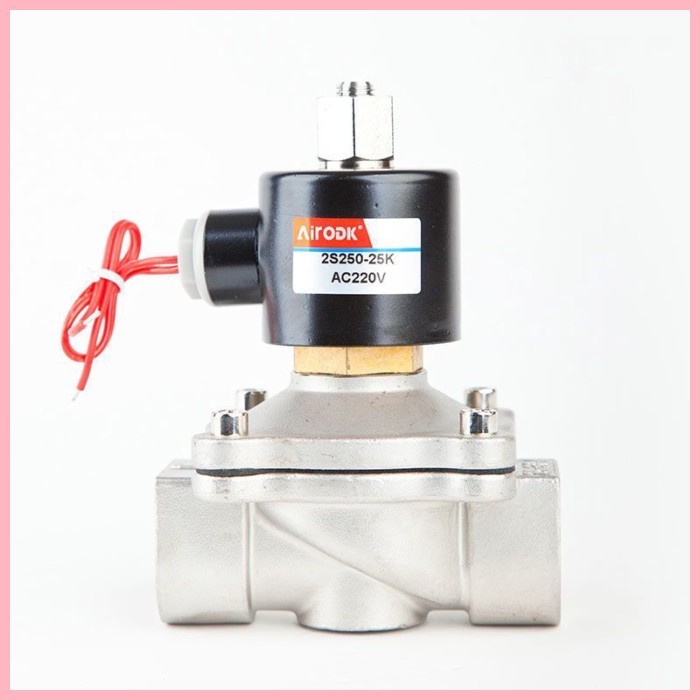 304 สแตนเลสปกติปิด 2S วาล์วขดลวดแม่เหล็กไฟฟ้า 2W-025-08/2W-250-25 วาล์วน้ำ 220v24v6 นาที 1 นิ้ว 2 น