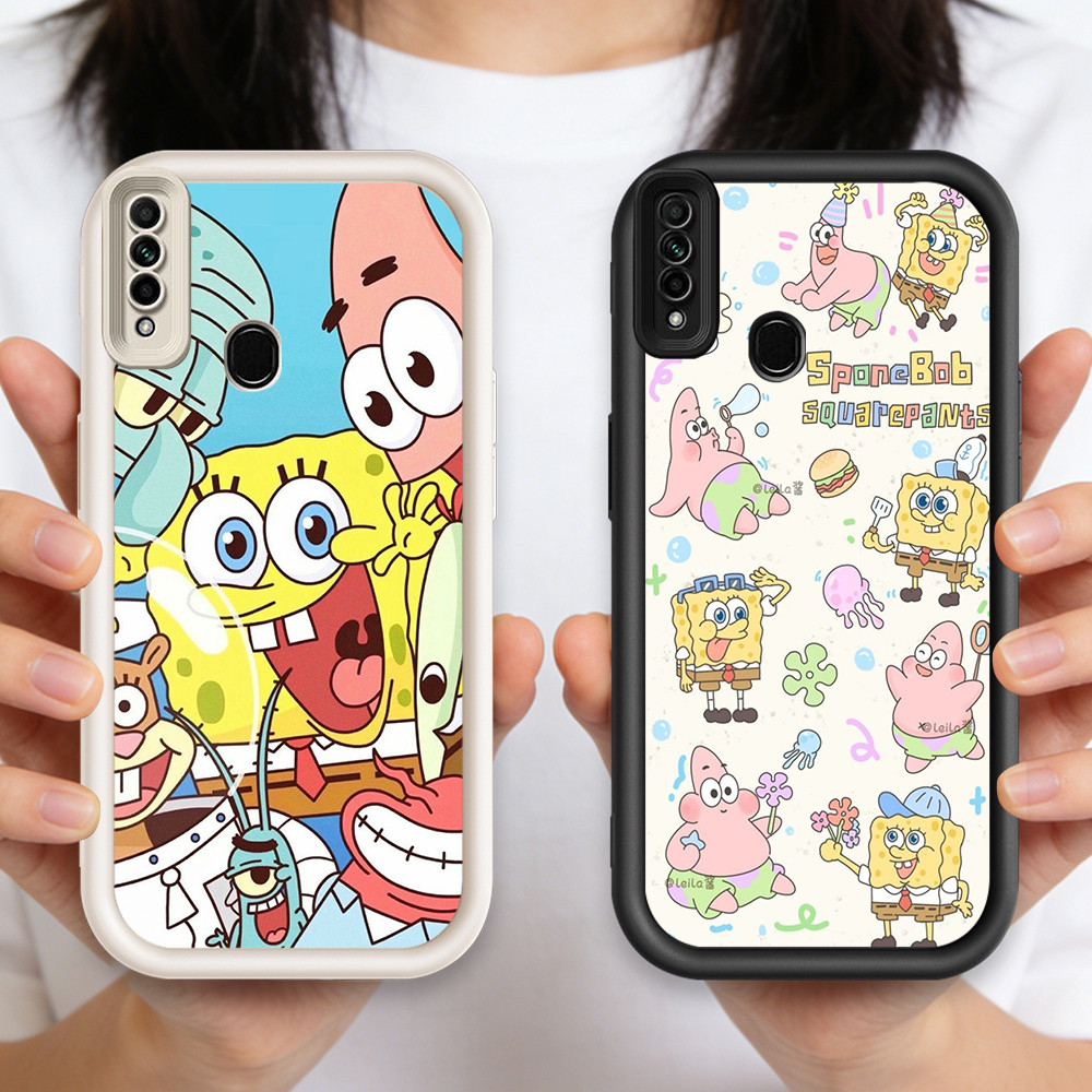 HP O-12 น่ารัก na SpongeBob เคสโทรศัพท์ซิลิโคนสําหรับ OPPO Reno A91 F15 A31 3 2020