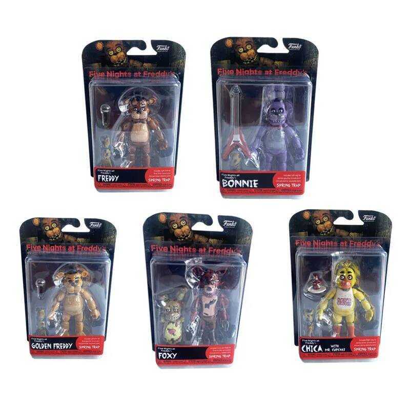C 14Cm FNAF Figures Nightmare Freddy Bonnie Foxy Chica Action Figure Movable Blacklight Freddy Fros