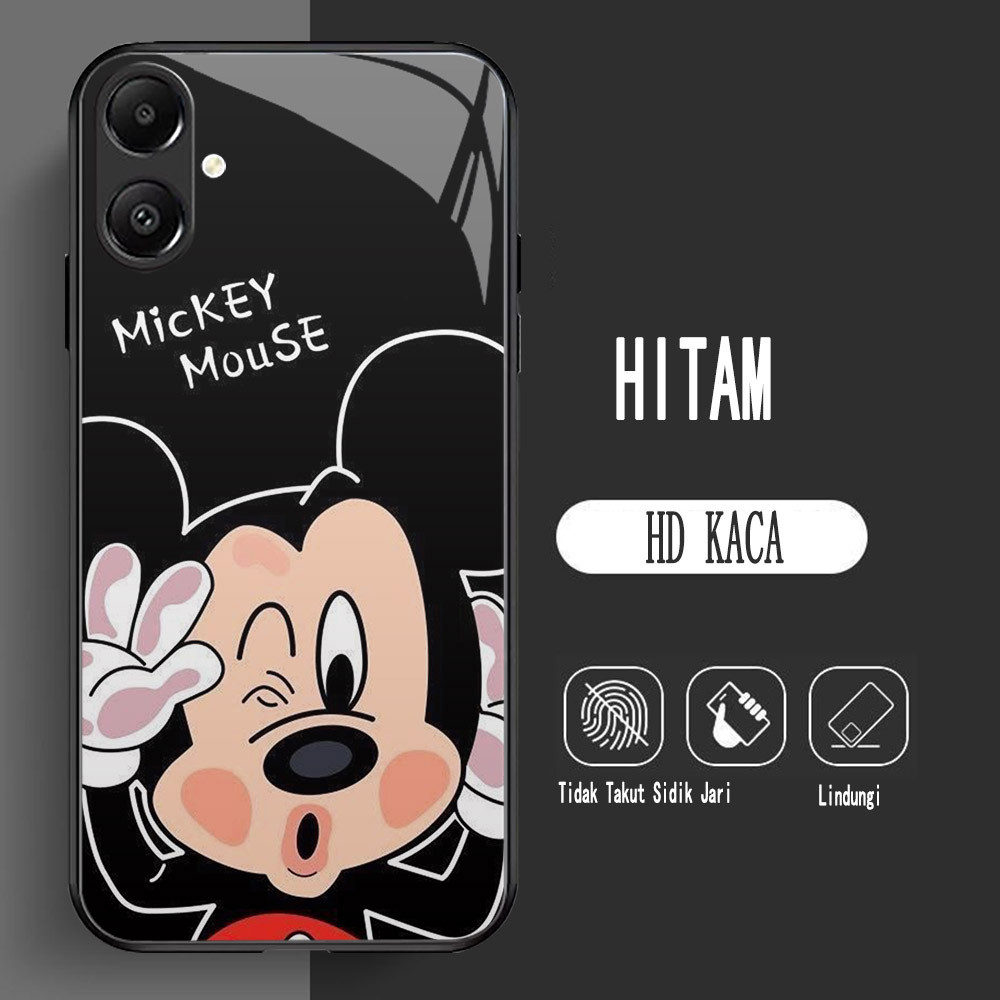 Y-5 Mickey Mouse HD Glass Casing สําหรับ Samsung F04 A06 A03 Core A04 A04e A05 M04 5G Case