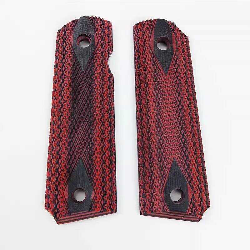 1pair 1911 Grips Natural red wood Handle Grips Patch Custom Grips CNC Handle Grips