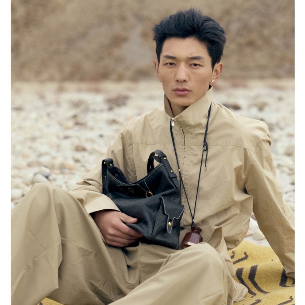 Songshan Xia Xunji Series Hobo Bag หนังฟอก สายสะพายไหล่กว้าง ใช้งานได้หลากหลาย