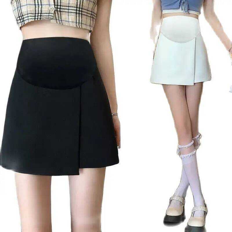 ▥ Pregnant Woman A-e Summer Fashion Pregnancy Clothes High Waist Side Split Office Lady Eleg